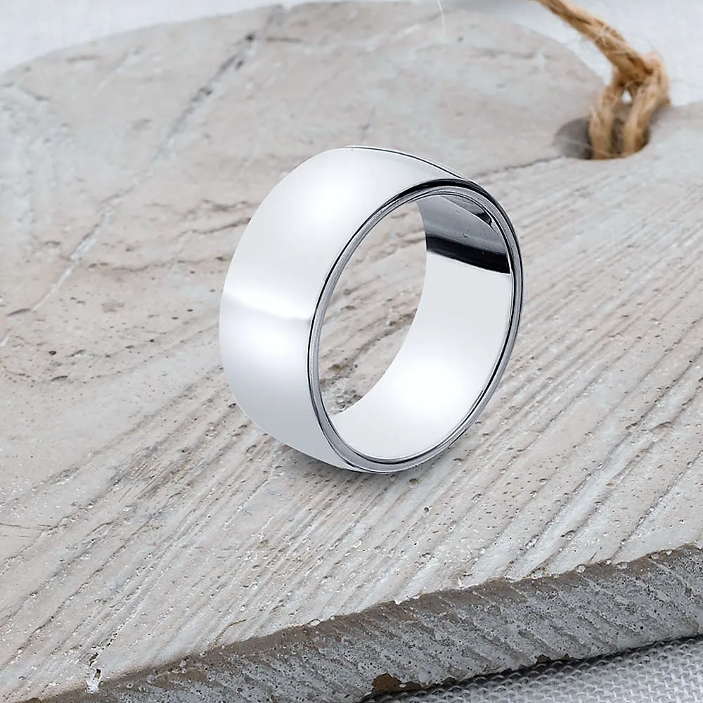 Silver Band Ring - SR107 Curved Band Sizes G - R