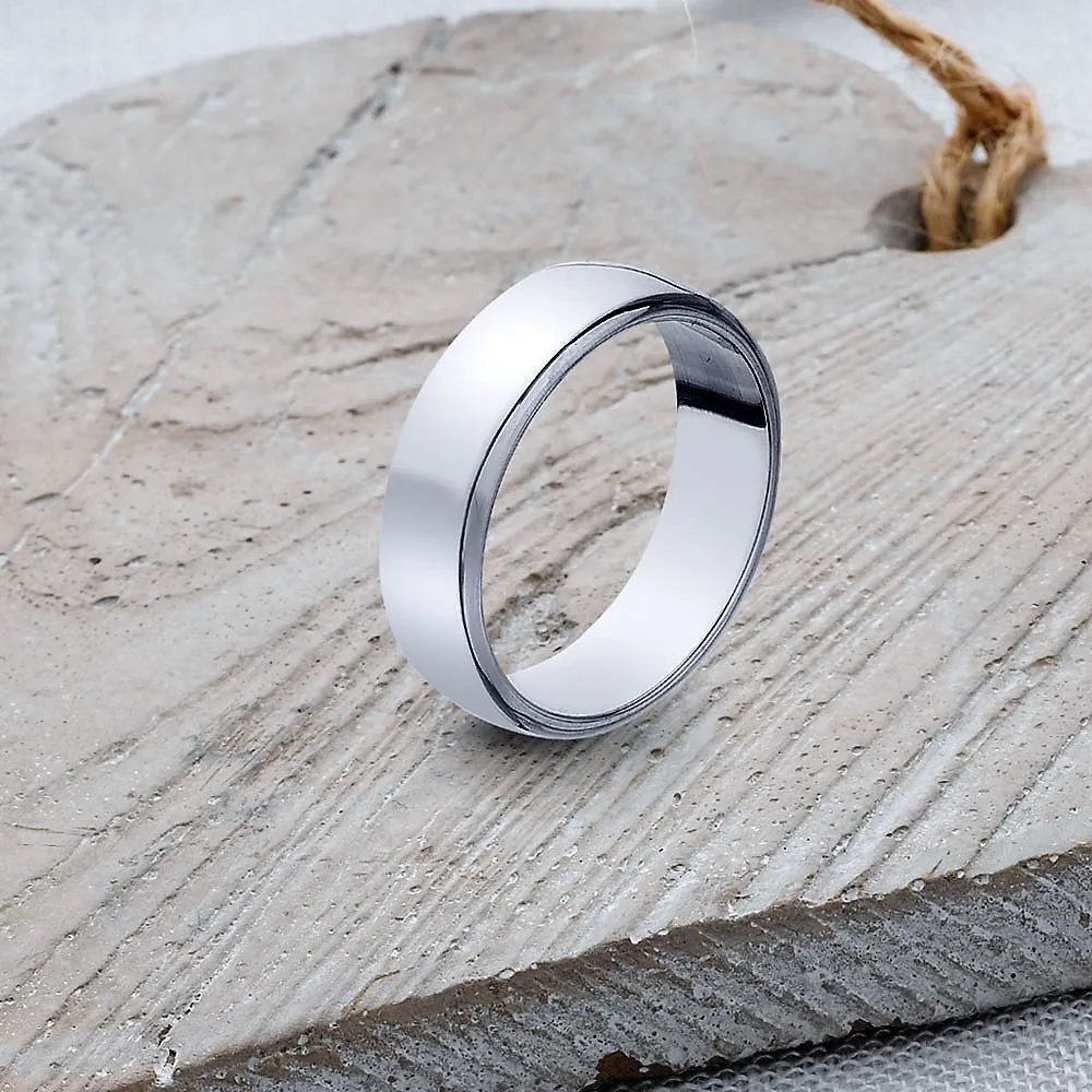 Silver Band Ring - SR107 Curved Band Sizes G - R
