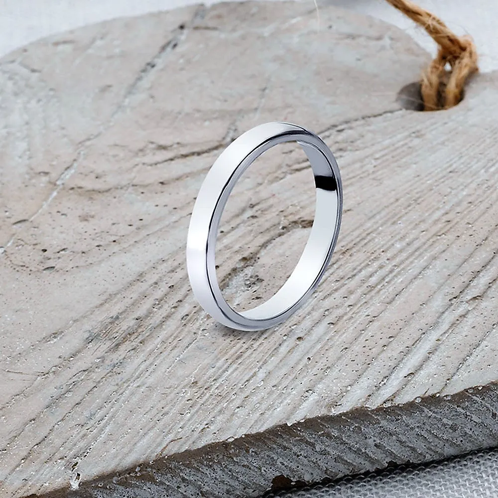 Silver Band Ring - SR107 Curved Band Sizes G - R