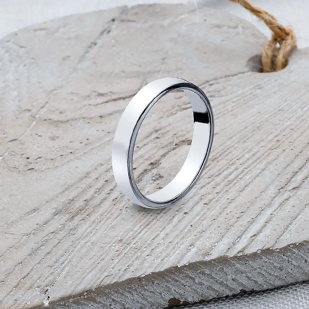 Silver Band Ring - SR107 Curved Band Sizes G - R