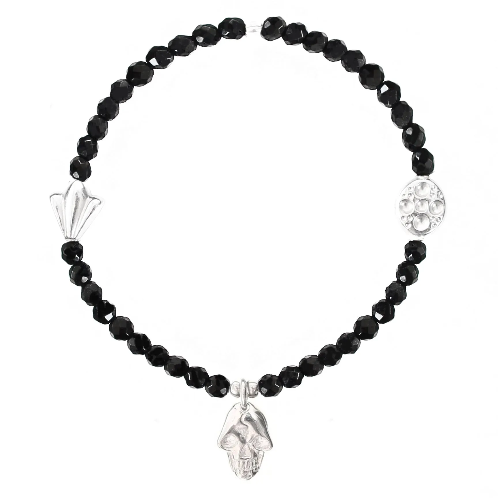 Skull (Mini) Charm Gemstone Bracelet