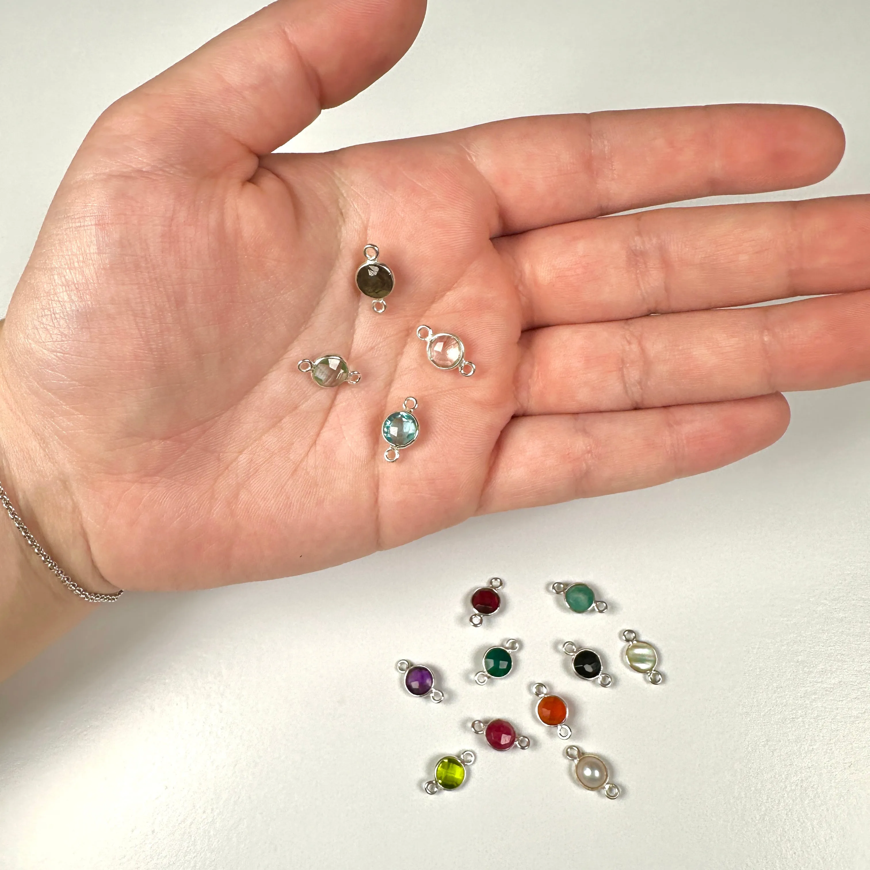 Small Round Channel Set Amazonite Connector