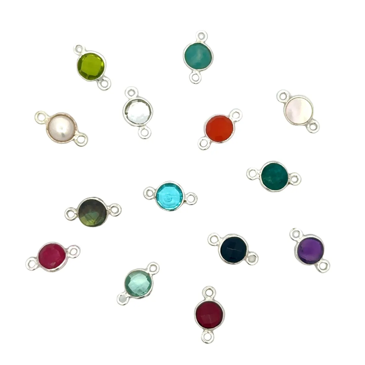 Small Round Channel Set Amazonite Connector