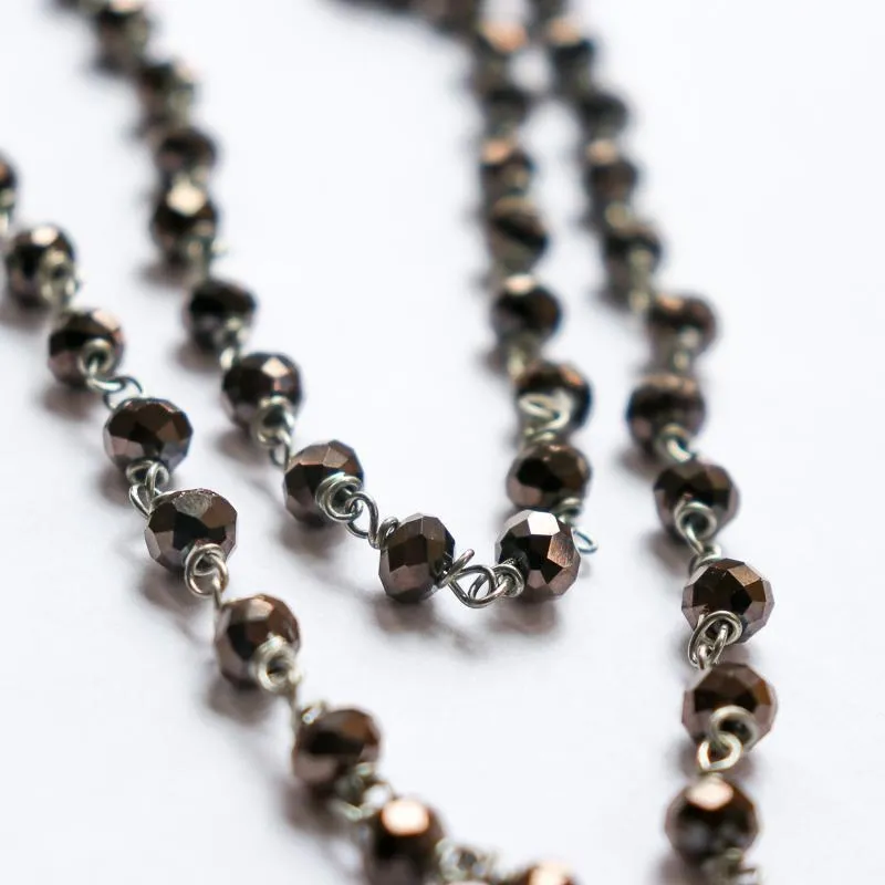 Square Cross Rosary Necklace