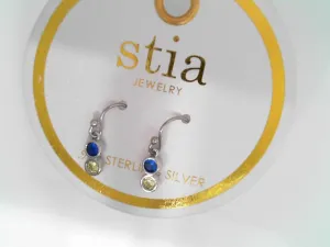SS DANGLE EARRINGS WITH BLUE/Y