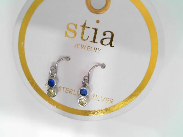 SS DANGLE EARRINGS WITH BLUE/Y