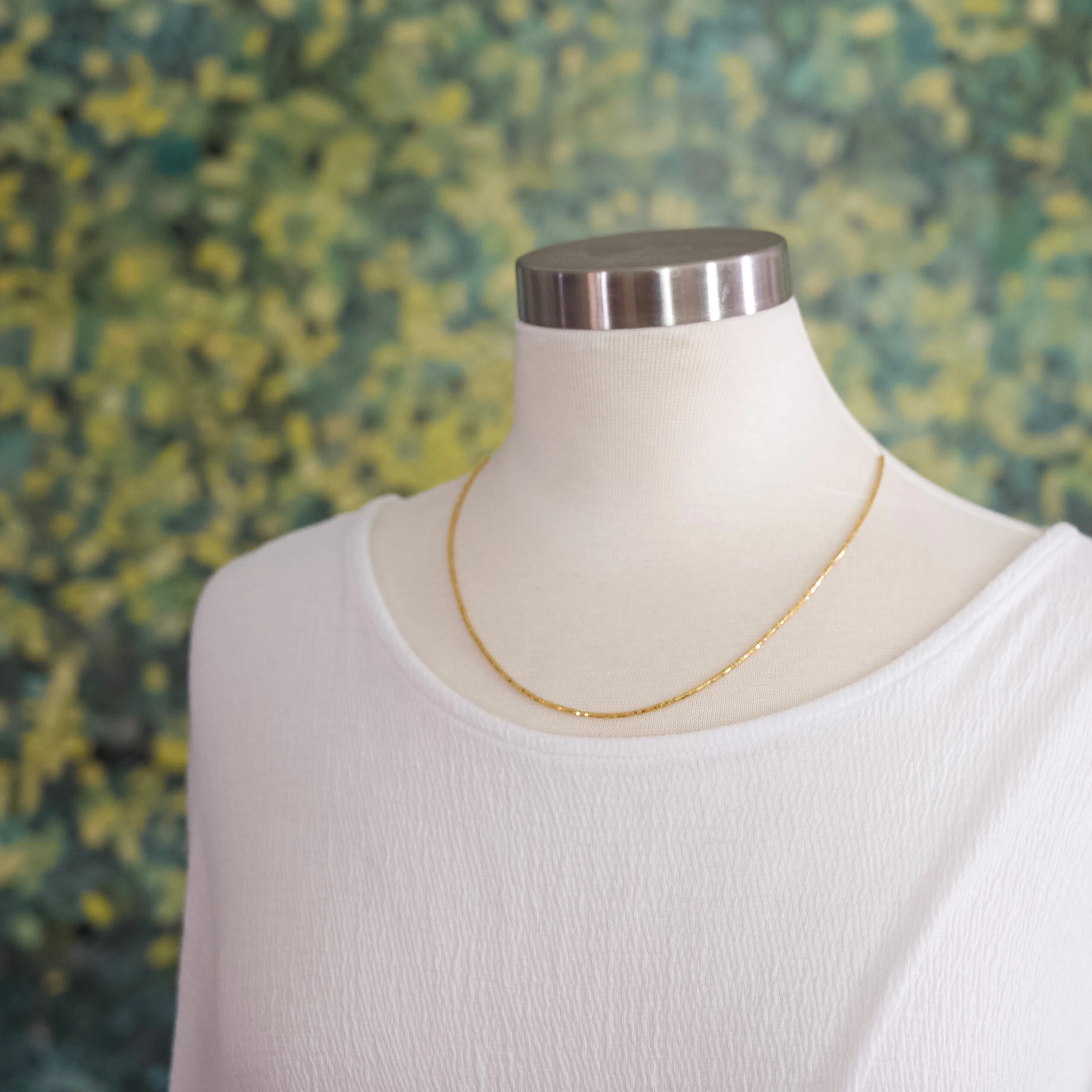 Sterling silver chain and sparkling 24k gold plated Japanese Glass slider beaded necklace