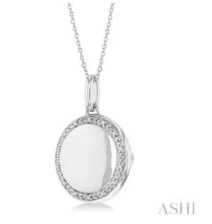 Sterling Silver Circle Locket with Diamonds