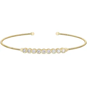 Sterling Silver Gold Finish Cable Cuff Bracelet