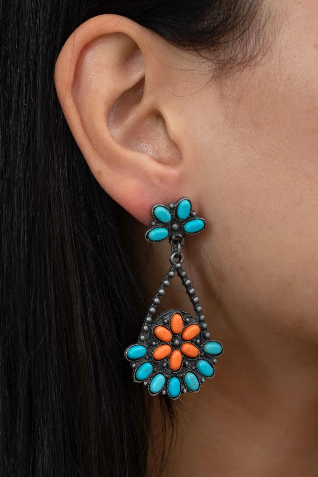 Stone Flower Earring