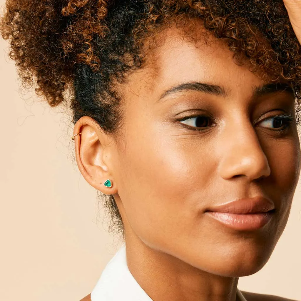 Trillion Stud Earrings - Green Onyx