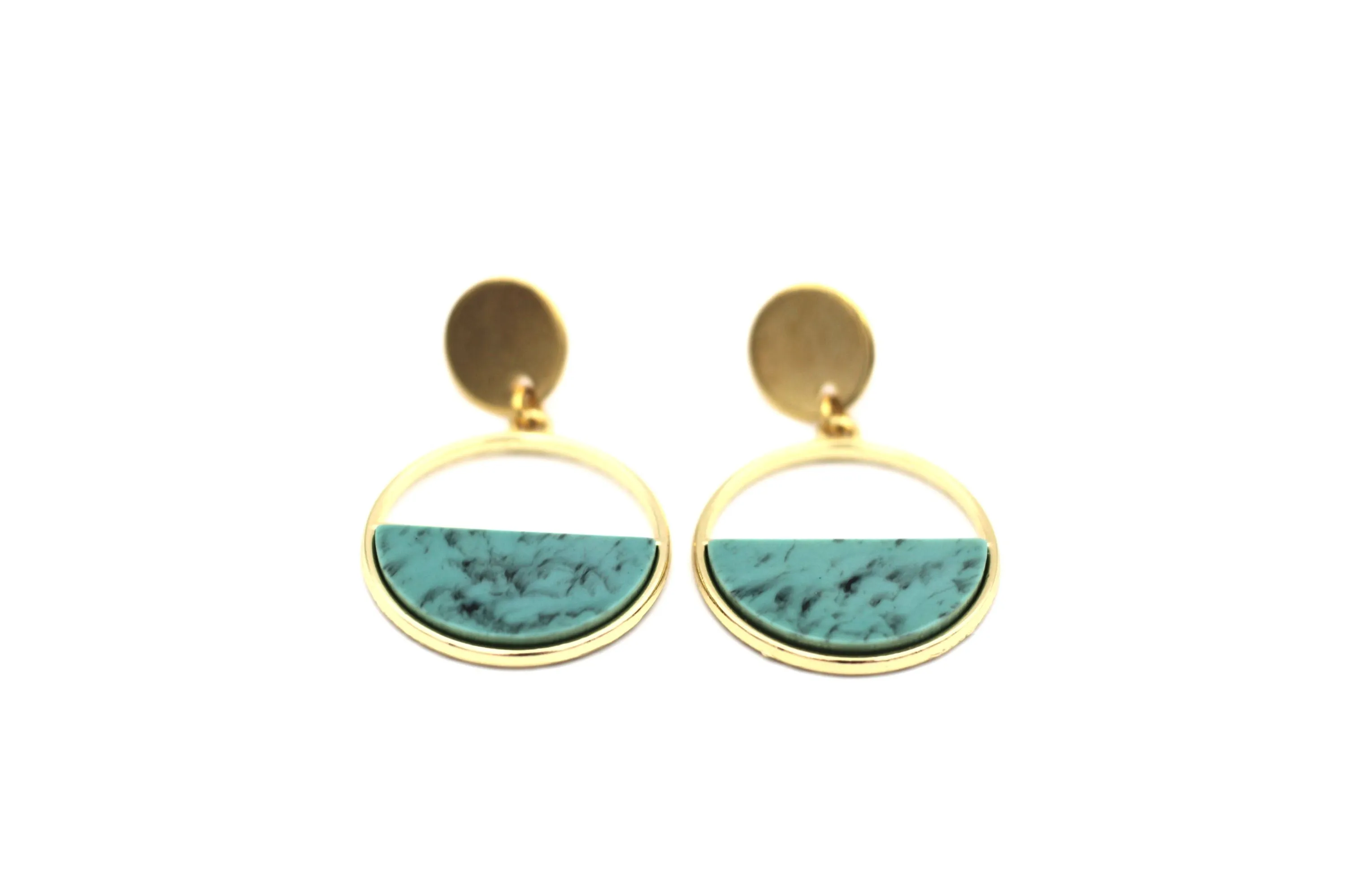 Turquoise Half Circle Earrings