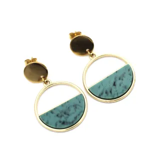 Turquoise Half Circle Earrings