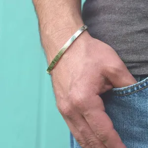 Unisex sterling silver cuff bracelet for men or women Geometric design