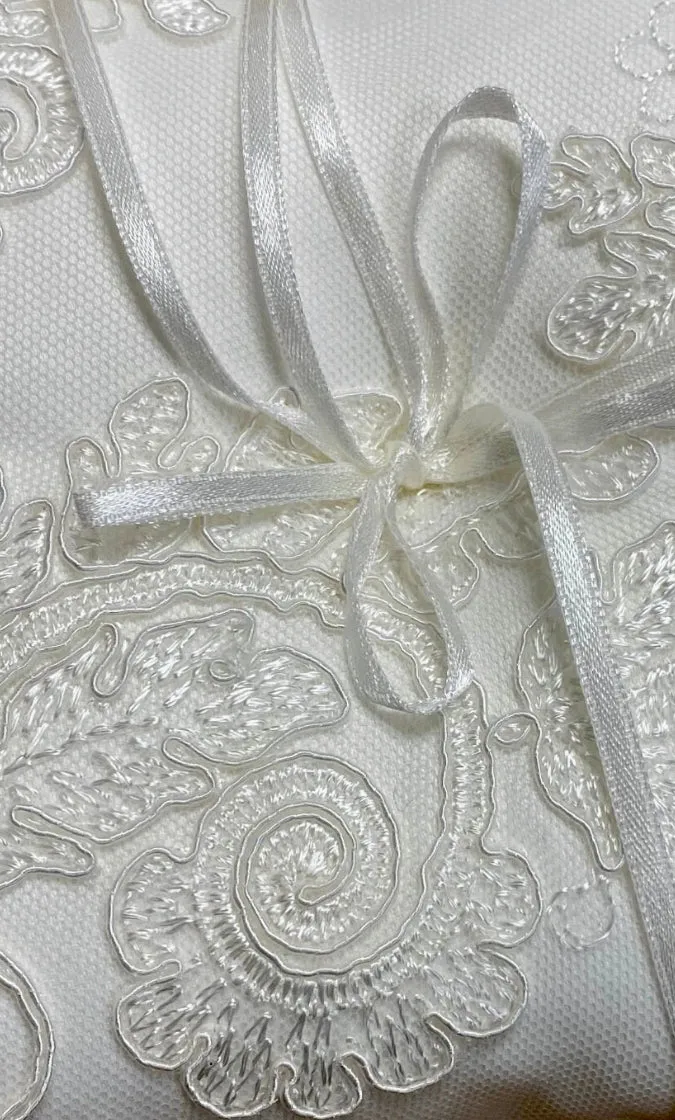 White Lace Ring Bearer Pillow