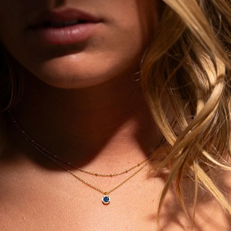 Winkie Necklace, Blue Sapphire, 9kt Yellow Gold