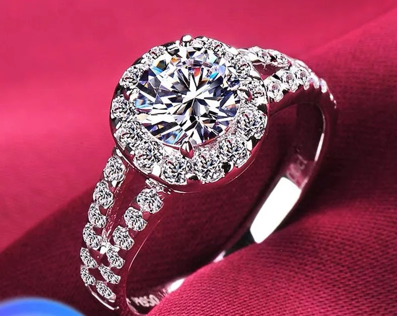Zirconia Diamond White Gold Wedding Band